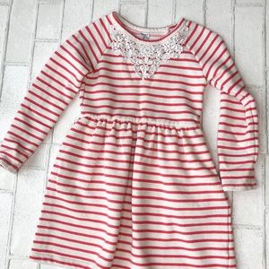 Carters Red Stripe Long Sleeve Terry Dress
